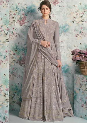Lilac Purple Lucknowi Anarkali Suit