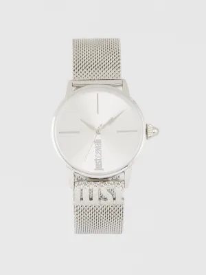 Logo Base Silver Milanese Strap Watch
