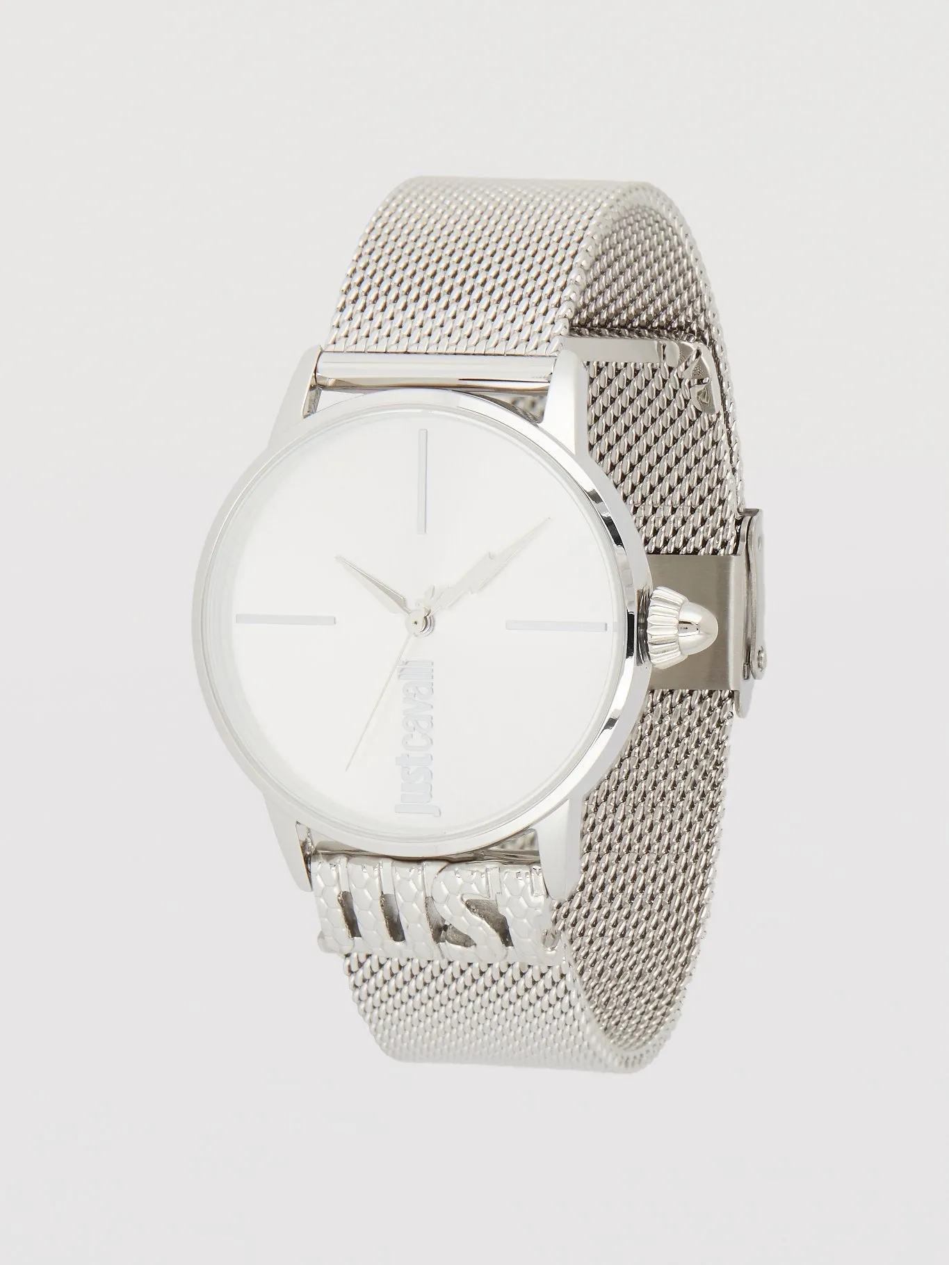Logo Base Silver Milanese Strap Watch