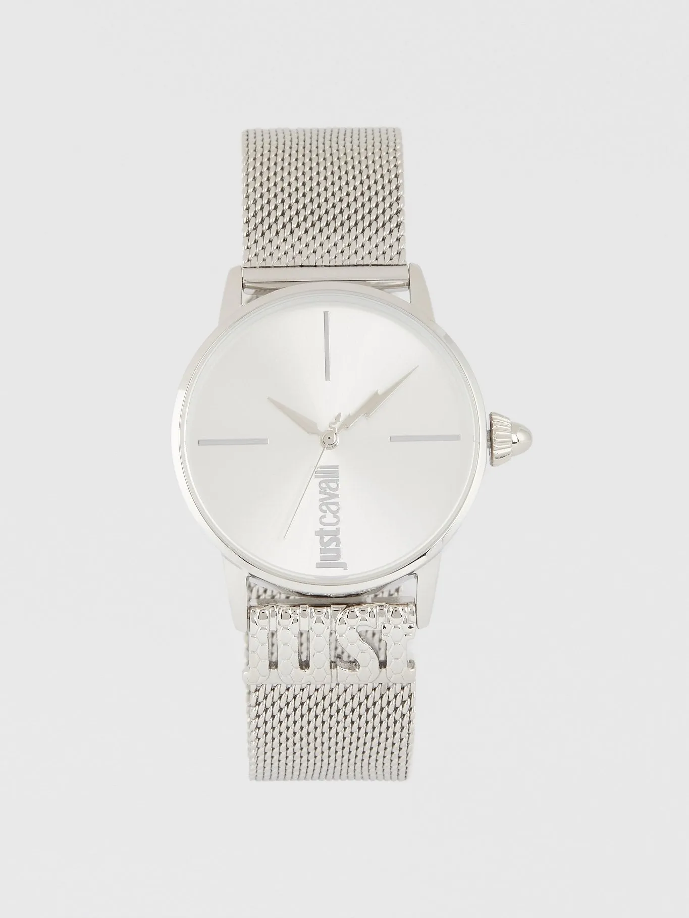 Logo Base Silver Milanese Strap Watch