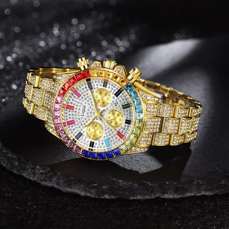 Luxury Diamond Watch Bracelet Set Women Party Anniverssary Jewelry
