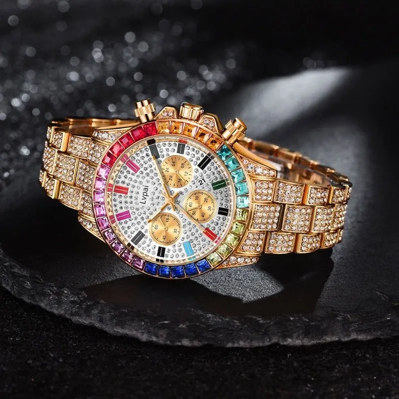 Luxury Diamond Watch Bracelet Set Women Party Anniverssary Jewelry