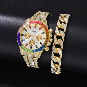Luxury Diamond Watch Bracelet Set Women Party Anniverssary Jewelry