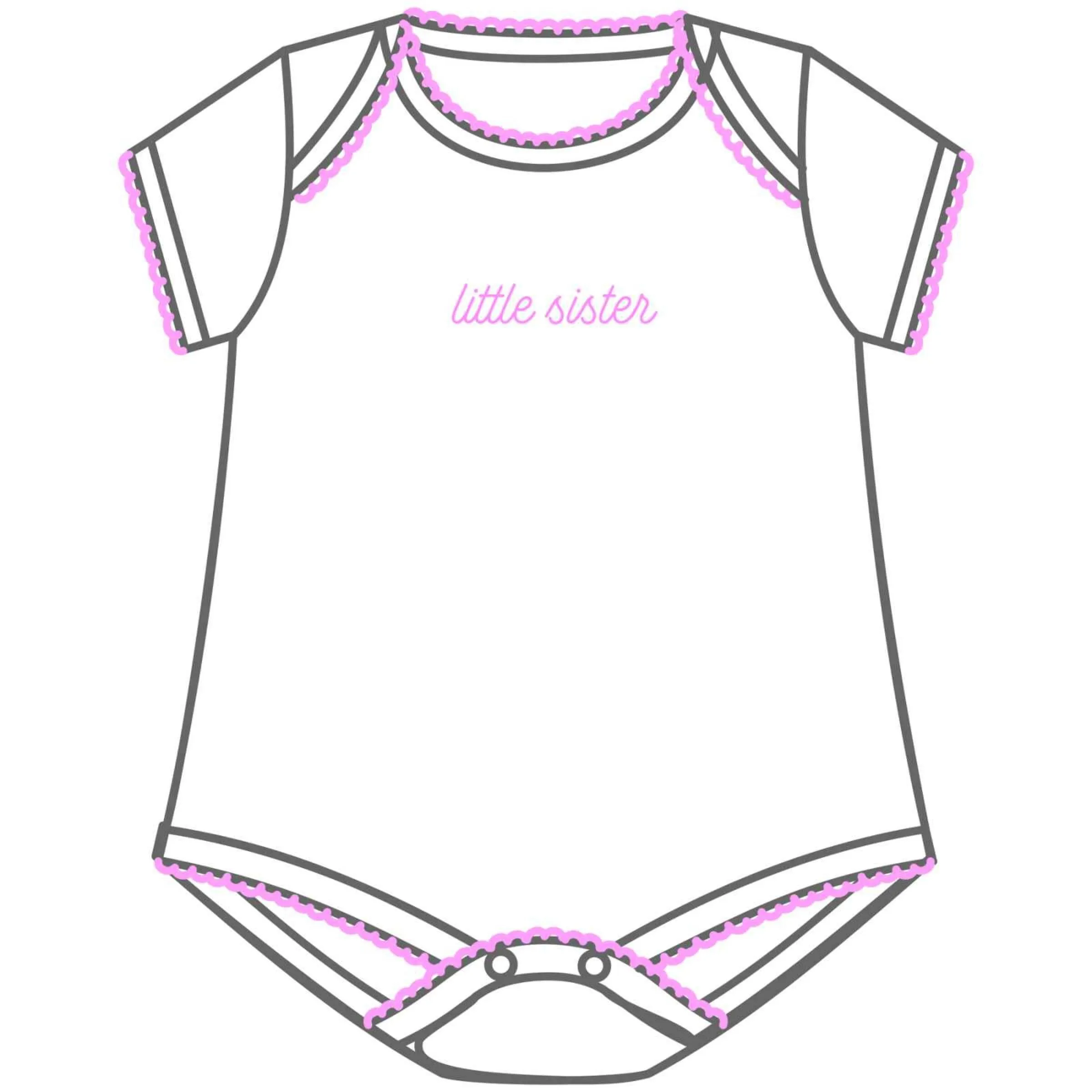 Magnolia Baby Big and Little Embroidered Bodysuit - Pink