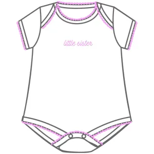 Magnolia Baby Big and Little Embroidered Bodysuit - Pink