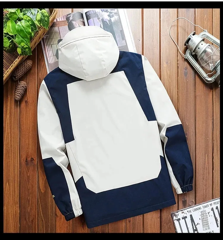 Man Black Windbreaker Windproof Waterproof For 2024 Spring Autumn Zip Up Jacket Men's Streetwear Bomber Clothes OverSize 5XL 6XL
