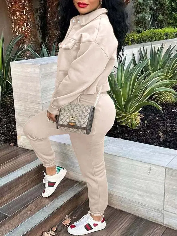 Mangocouture mangocouture Snap-Front Top & Drawstring Pants Set