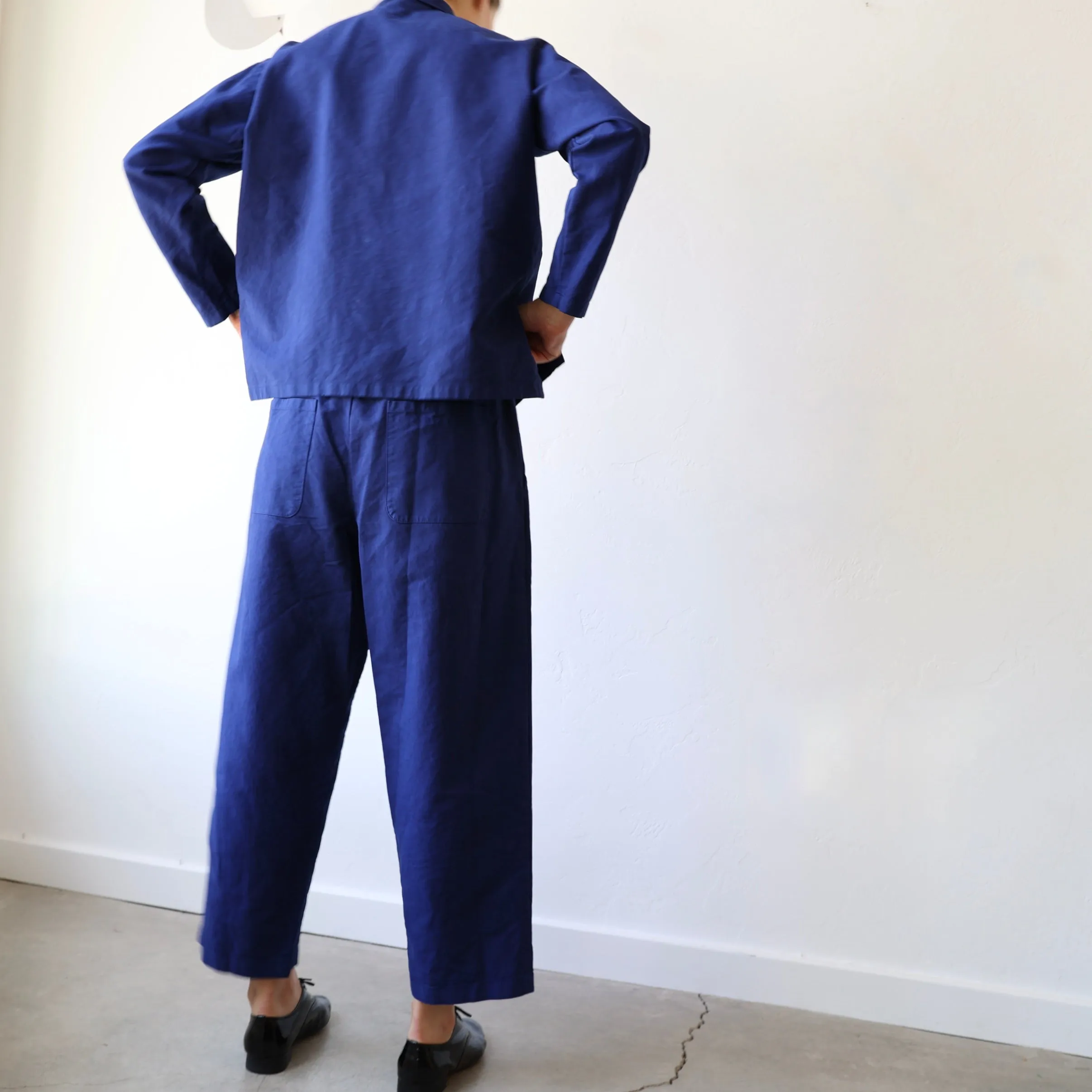 Manuelle Guibal Brushed Cotton Boyfriend Pants - Oceanic Blue