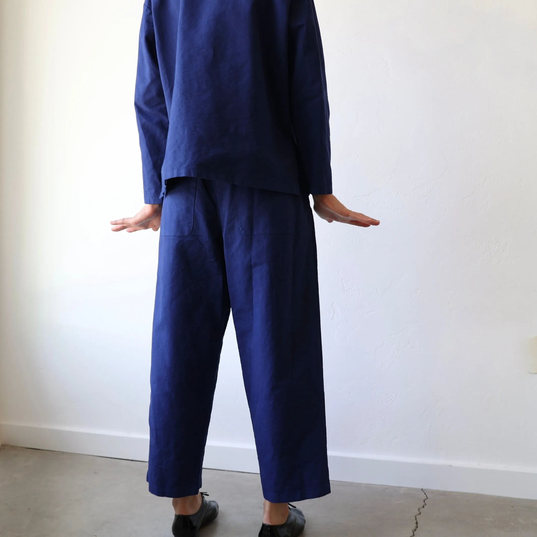 Manuelle Guibal Brushed Cotton Boyfriend Pants - Oceanic Blue