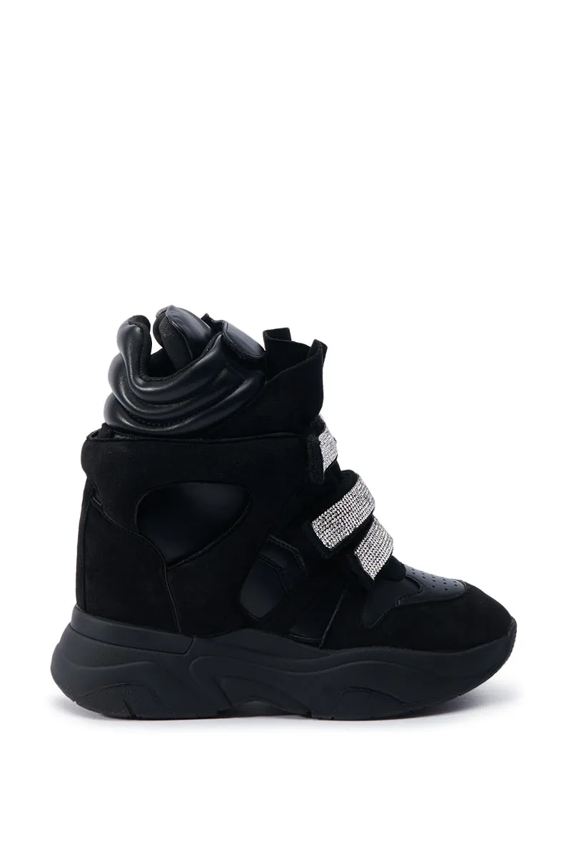 MARANTO BLACK WEDGE SNEAKER