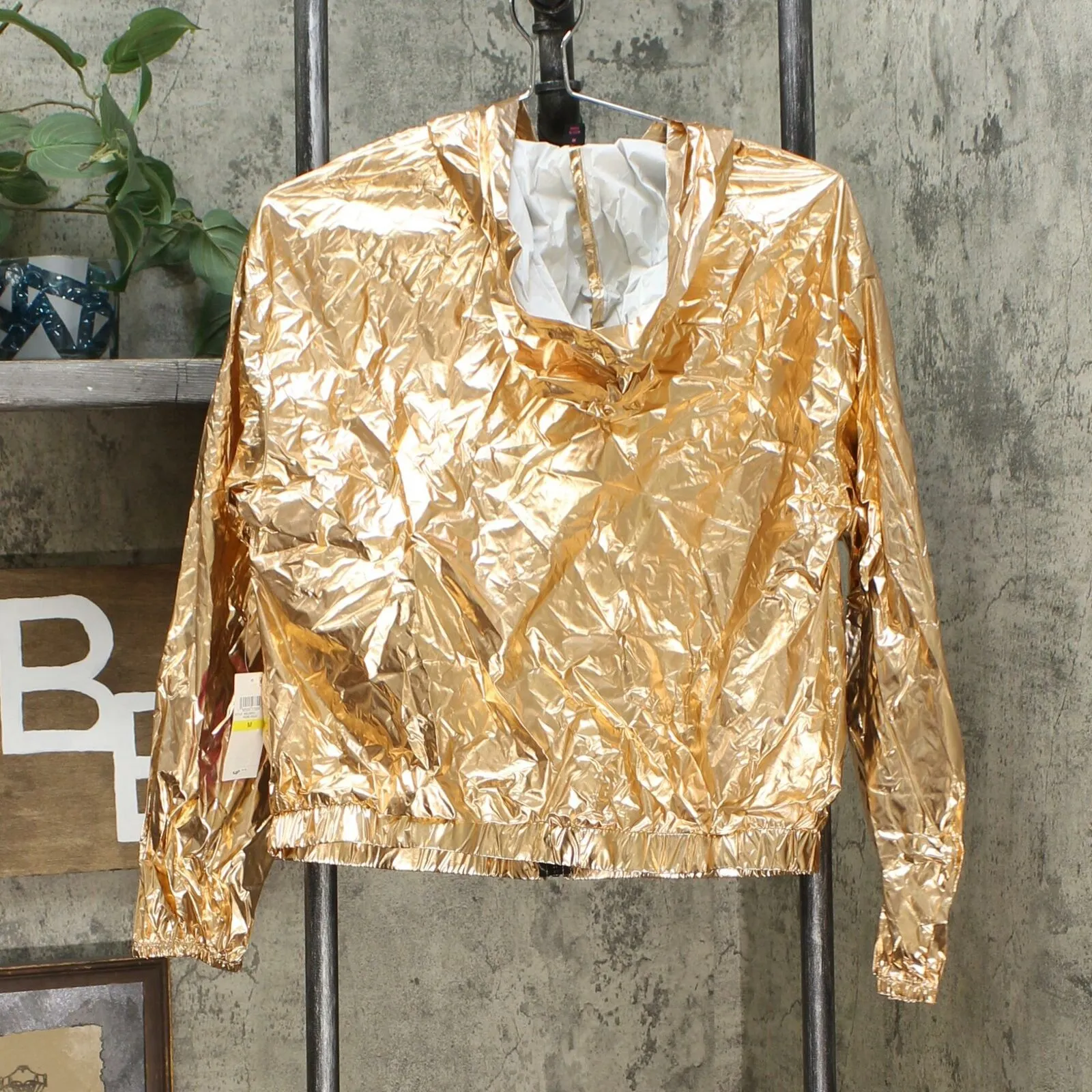 Material Girl Active Juniors Zip-Up Windbreaker Jacket Rose Gold Medium