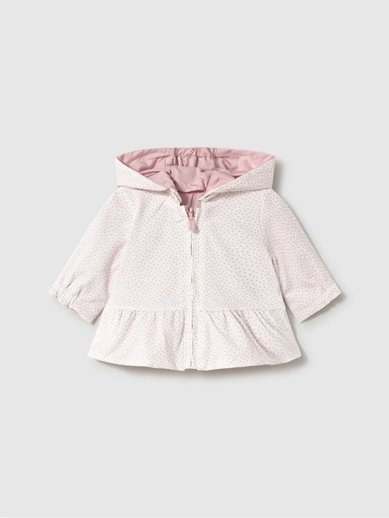 Mayoral Baby Girl Reversible Polka Dot Windbreaker - Rose