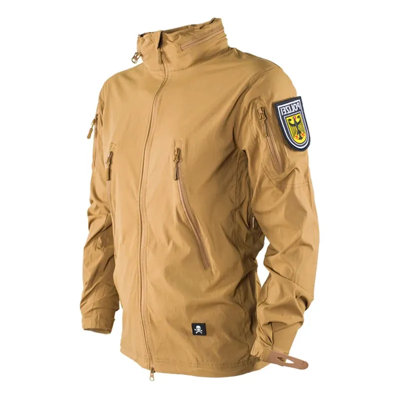 MEGE Men Outdoor Hiking Jackets Military Tactical Coat Waterproof Hooded Windbreaker Training Army Breathable Nylon Lightweight