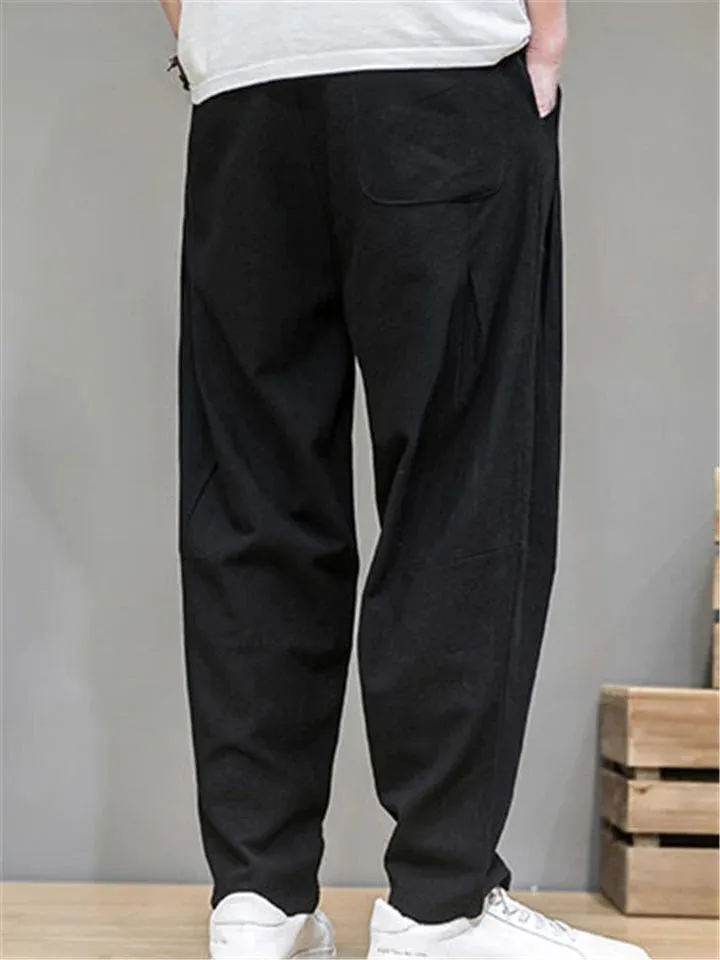 Men Elastic Waist Casual Loose Pants