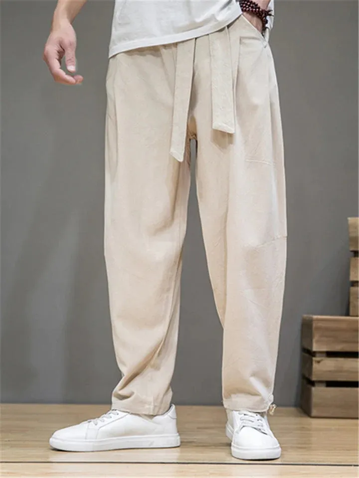 Men Elastic Waist Casual Loose Pants