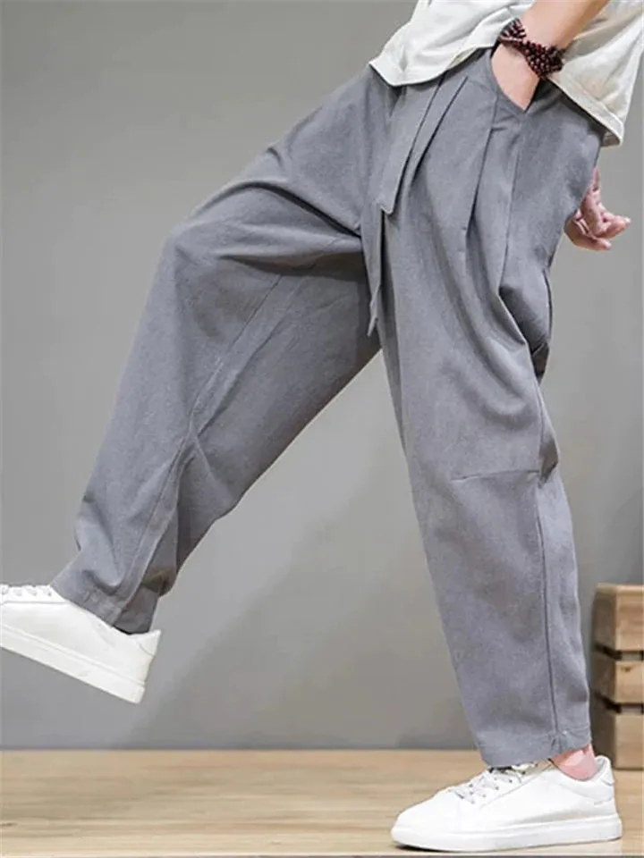 Men Elastic Waist Casual Loose Pants