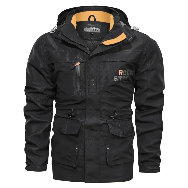 Men Hooded Outdoor Military Jackets Spring Autumn Thin Windproof and Waterproof Hiking Jackets Quality Male Windbreaker Coats 5X