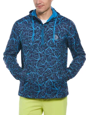 Men's 1/4 Zip Penguin Print Windbreaker
