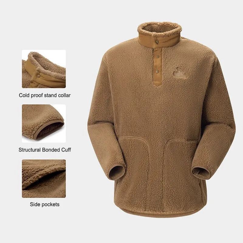 Men's gold color woolen outdoor jacket winter jackets double-sided half-open chest jacket woolen coats