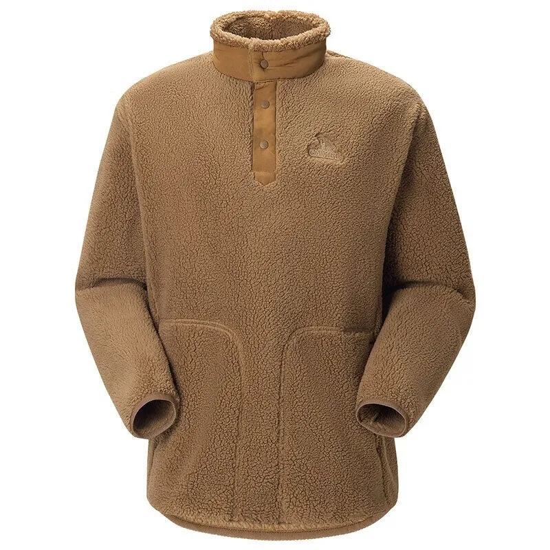 Men's gold color woolen outdoor jacket winter jackets double-sided half-open chest jacket woolen coats