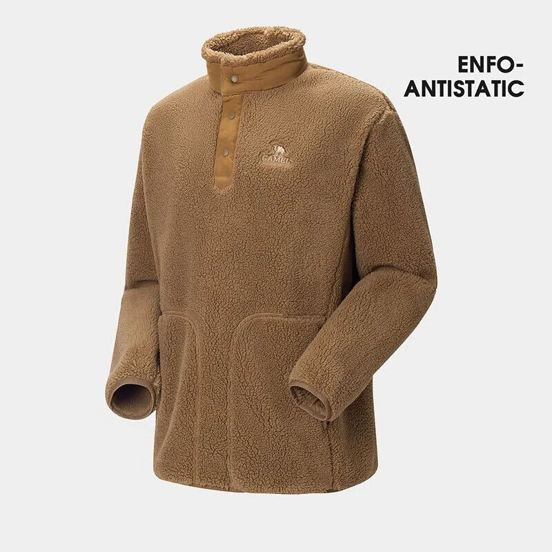 Men's gold color woolen outdoor jacket winter jackets double-sided half-open chest jacket woolen coats