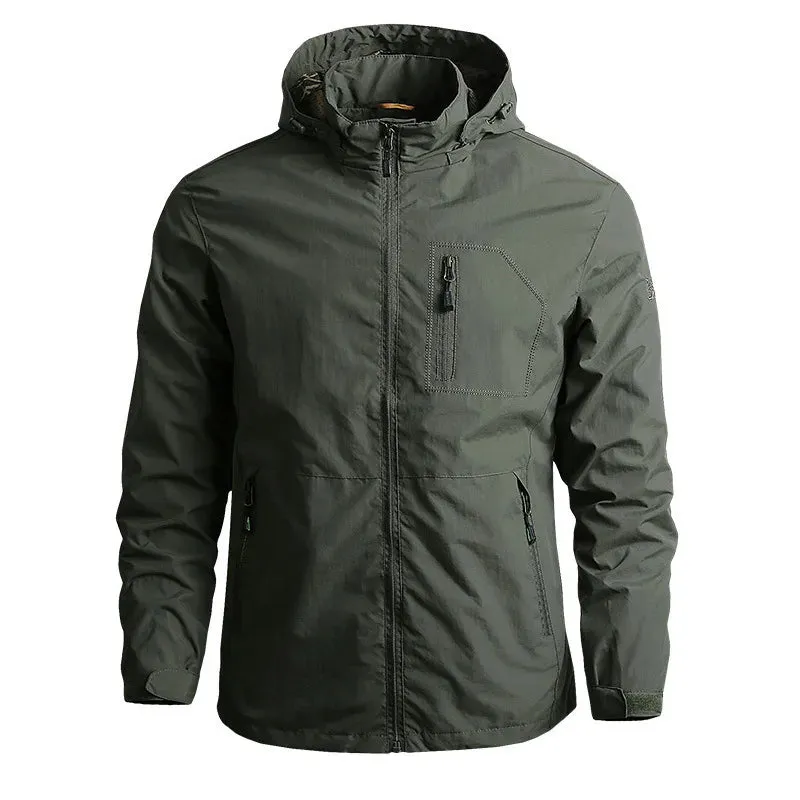Men's Jackets Waterproof Military Hooded Jacket Windbreaker Outdoor Camping Sports Elastic Coat Male Clothing Thin Overcoat