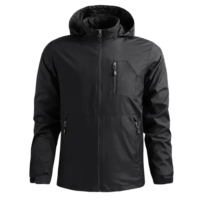 Men's Jackets Waterproof Military Hooded Jacket Windbreaker Outdoor Camping Sports Elastic Coat Male Clothing Thin Overcoat