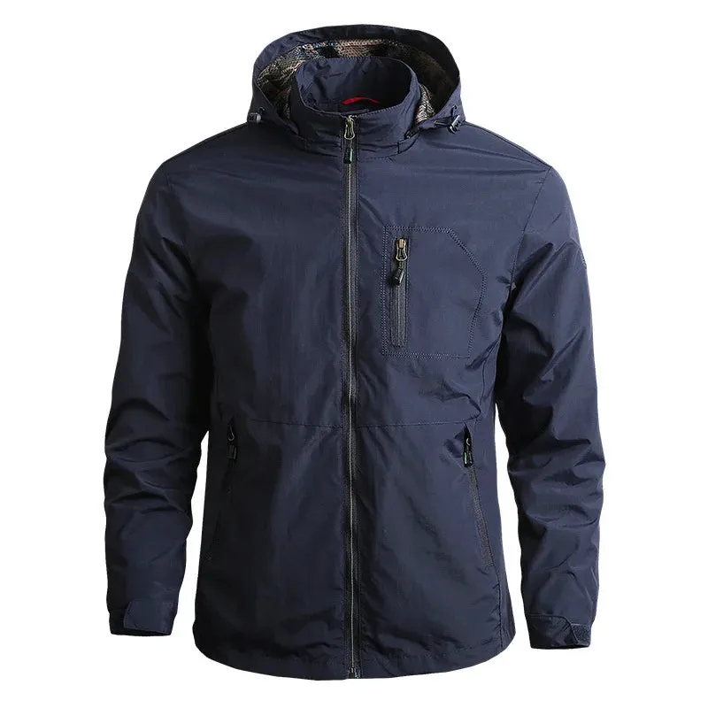 Men's Jackets Waterproof Military Hooded Jacket Windbreaker Outdoor Camping Sports Elastic Coat Male Clothing Thin Overcoat