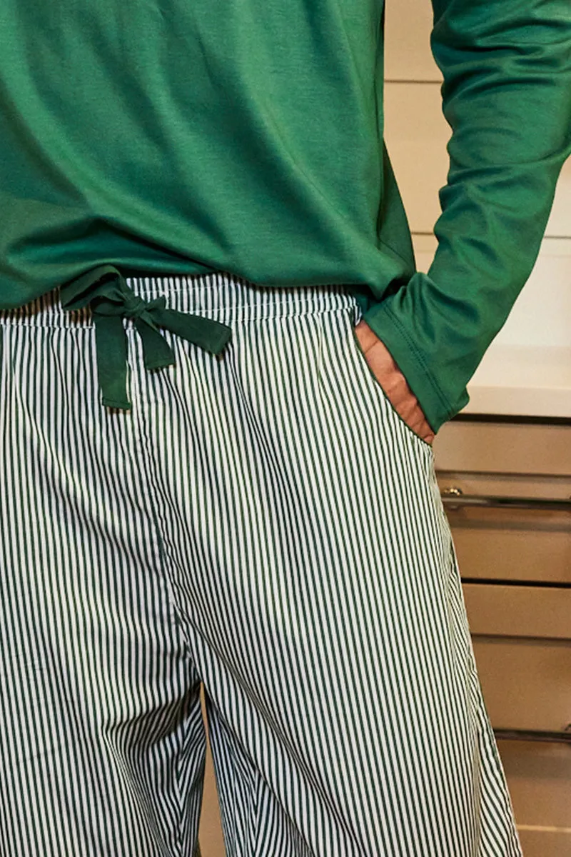 Men's Poplin Pajama Pants in Evergreen