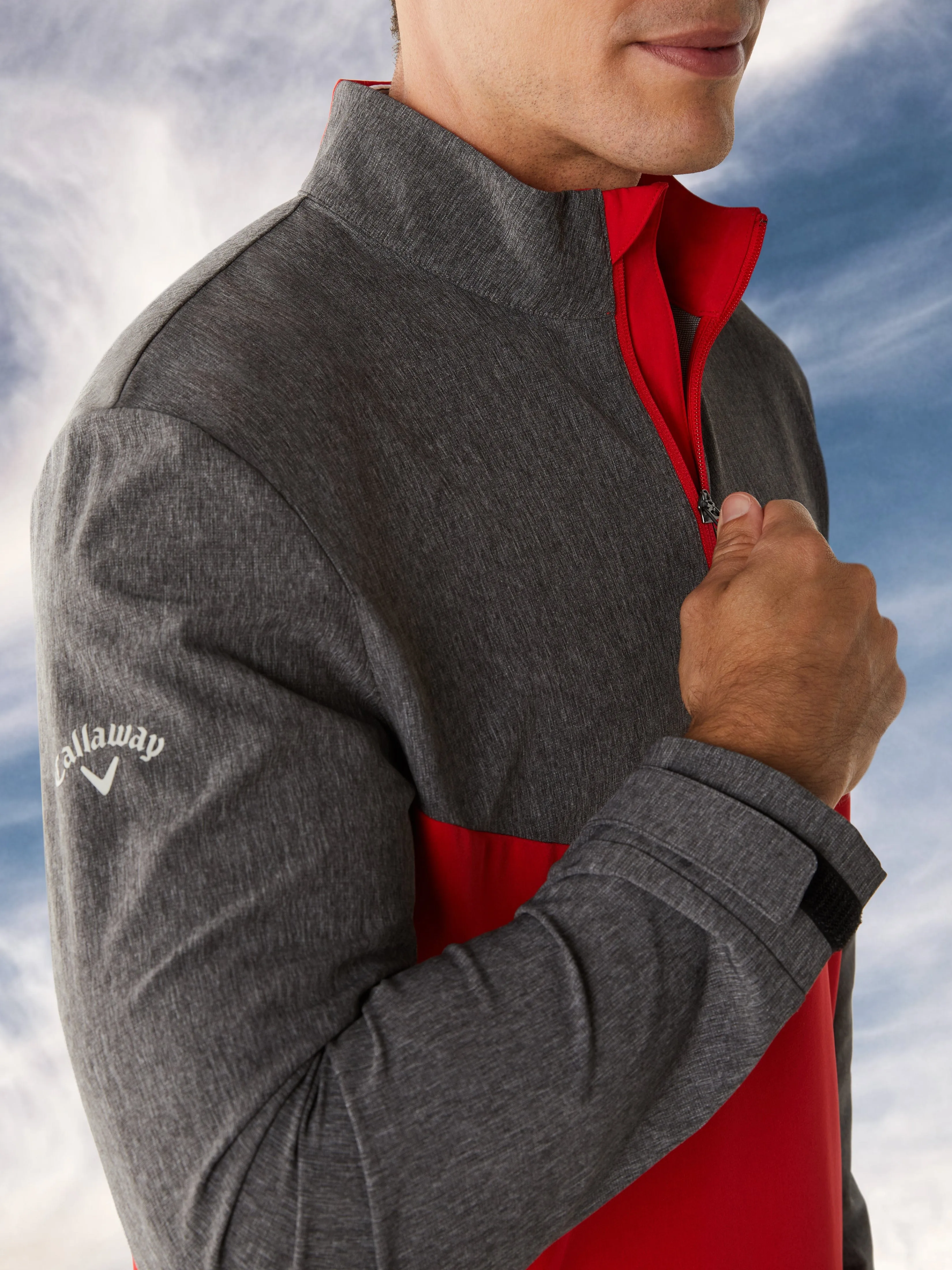 Mens Swing Tech™ Blocked 1/4 Zip Windbreaker