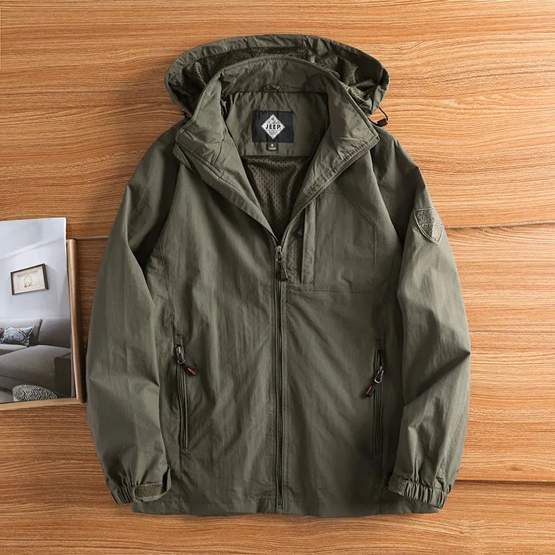 Men's Windbreaker Jackets For Men Motorcycle Helmet Clothing Waterproof Hooded Jacket Camping Outdoor Hiking Men's Coat