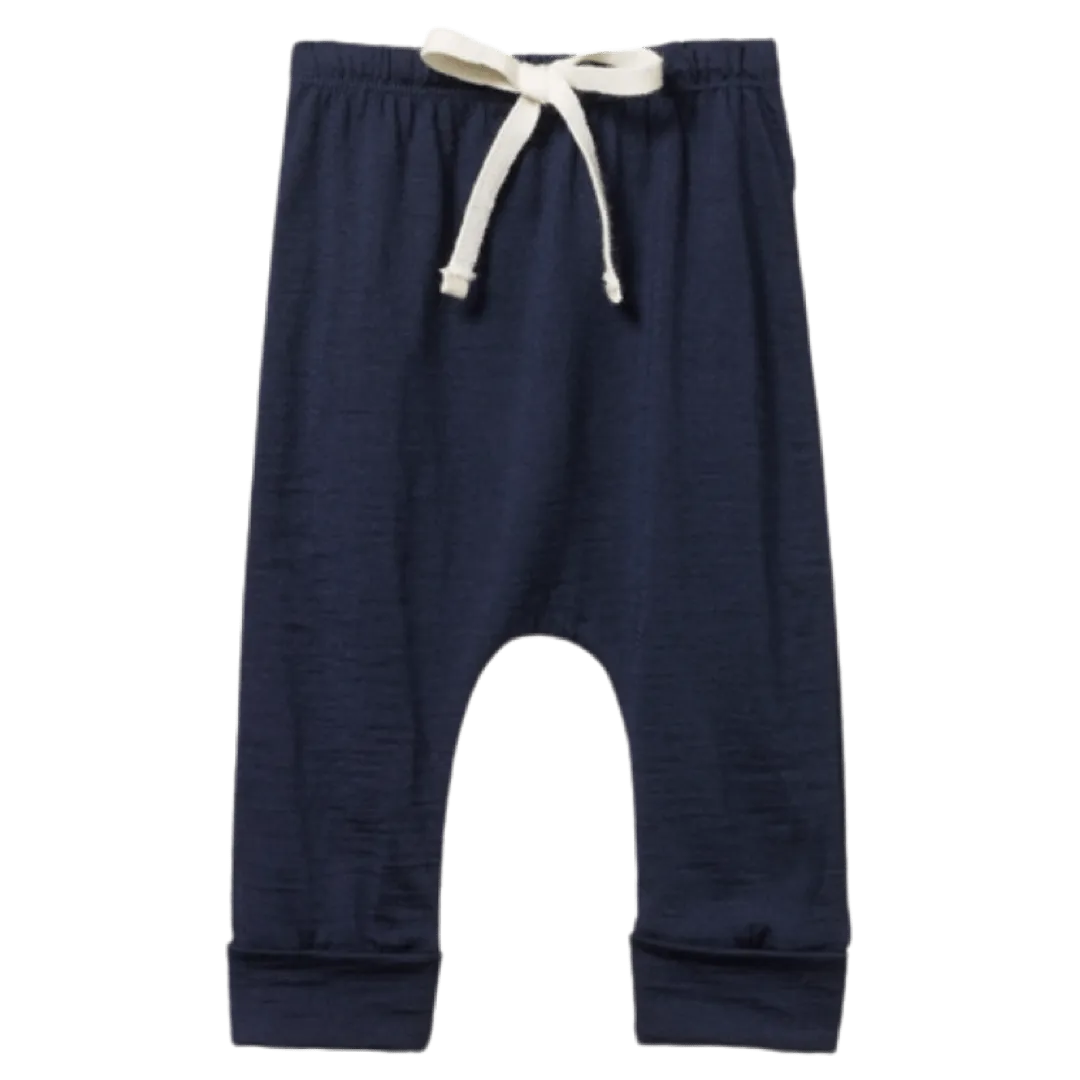 Merino Drawstring Pants - Navy