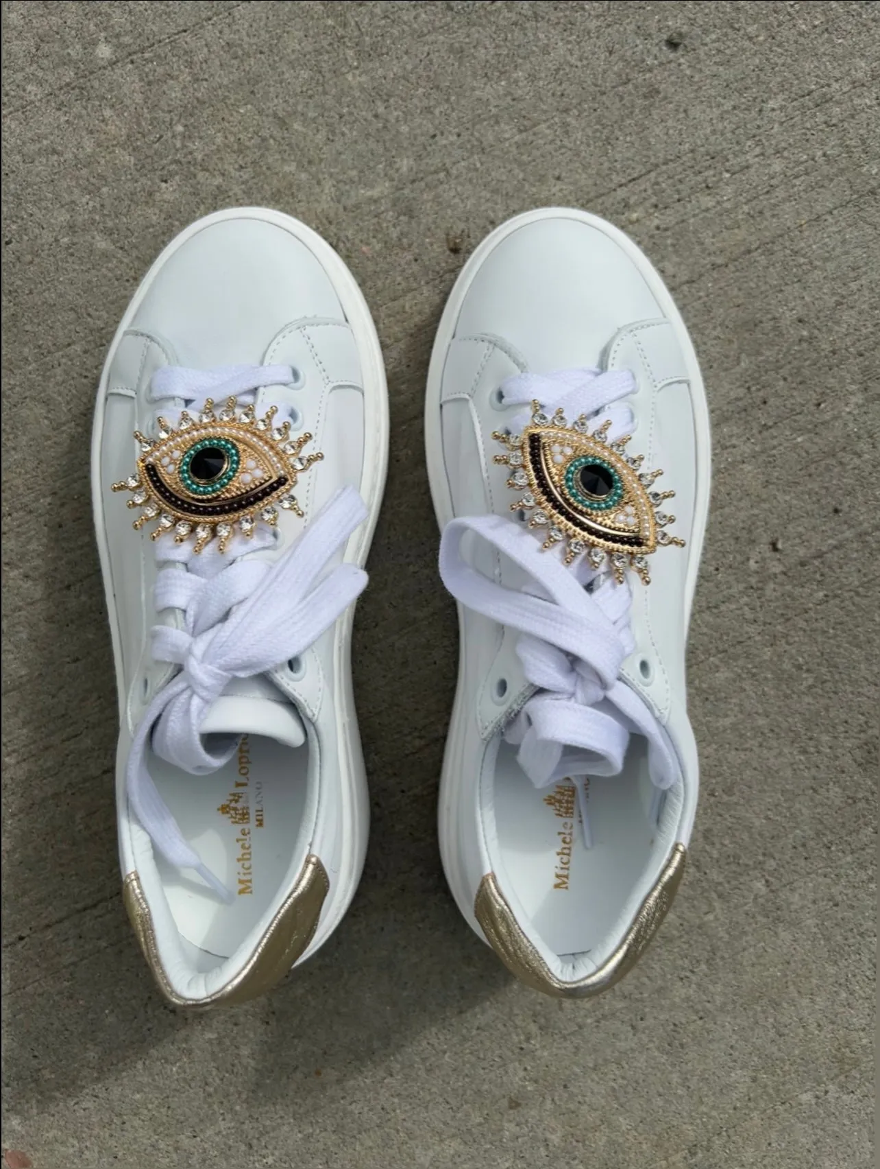 Michele Lopriore White Evil Eye Sneaker