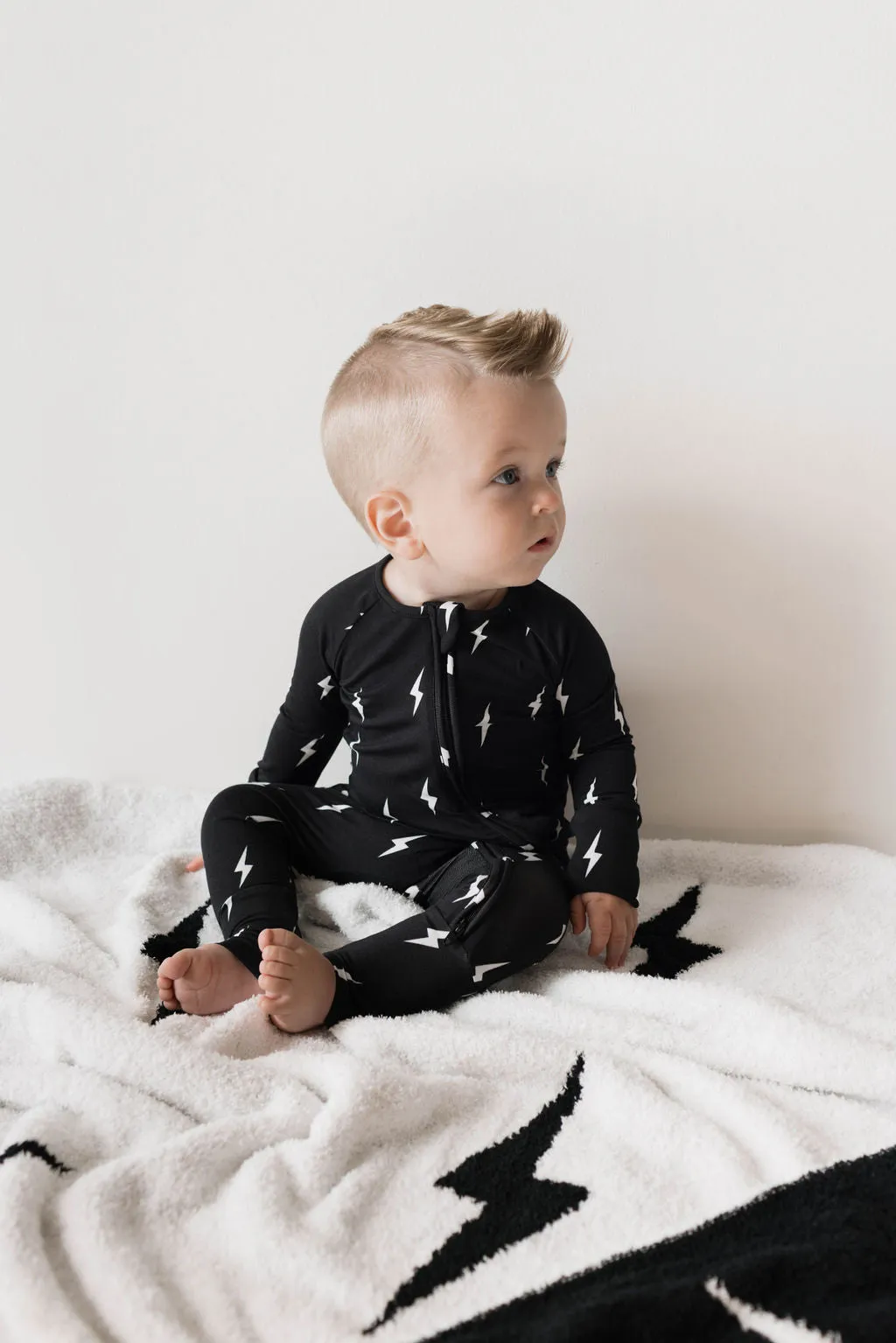 Midnight Lightning Bolt | Bamboo Zip Pajamas