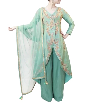MINT GREEN JACKET STYLE WITH PLAZZO
