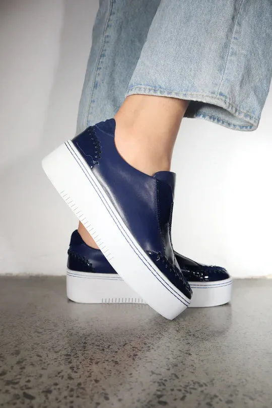 Minx Cosmic Navy Leather Sneaker