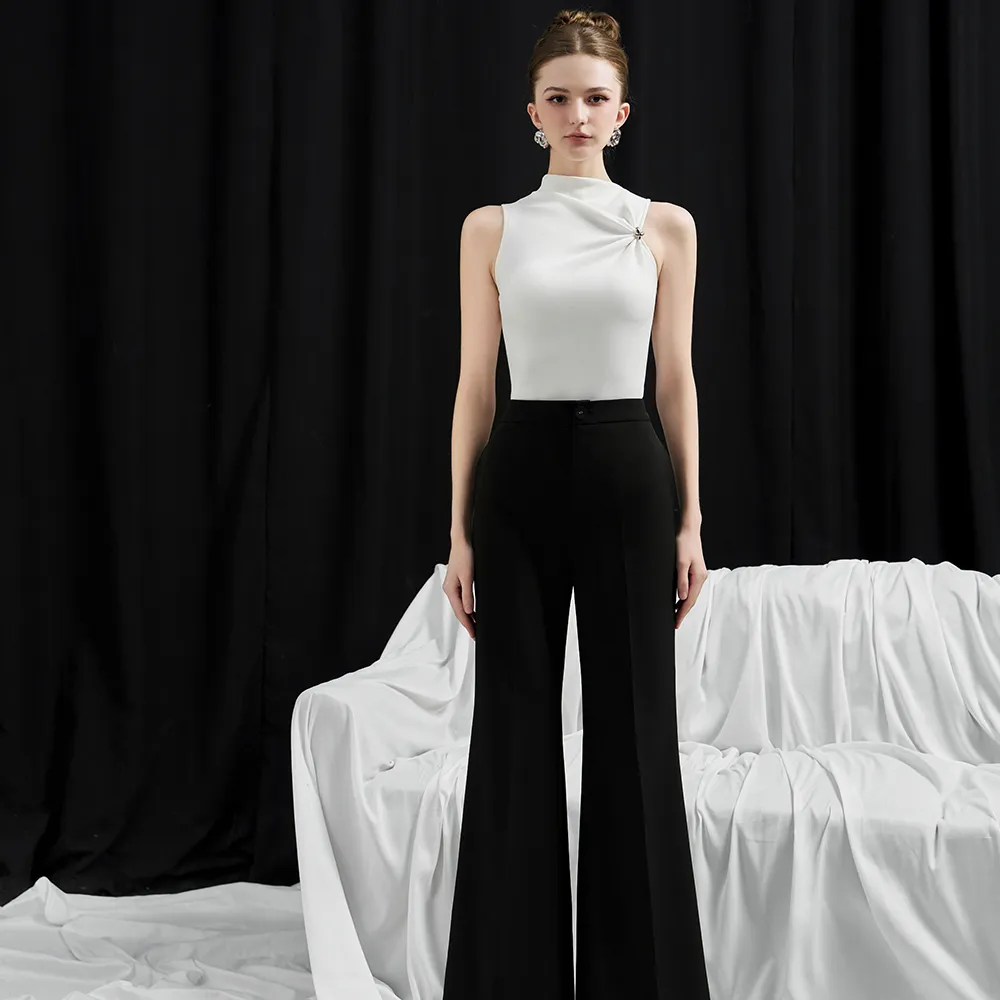 Mollynista Black Designer Flared Pants
