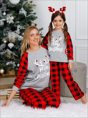 Mommy & Me Cozy Plaid Long Sleeve Holiday Pajamas