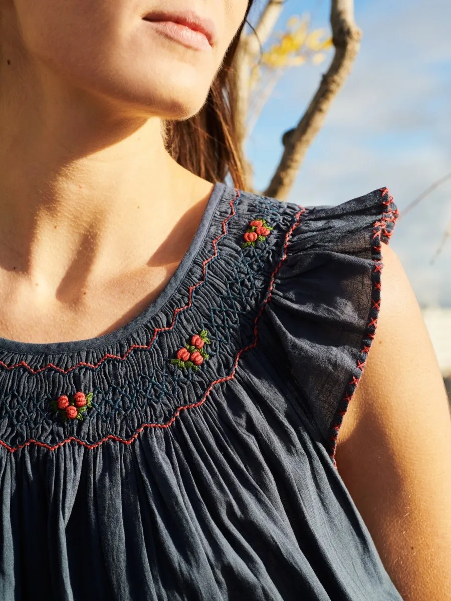 Mona Night Dress in Navy