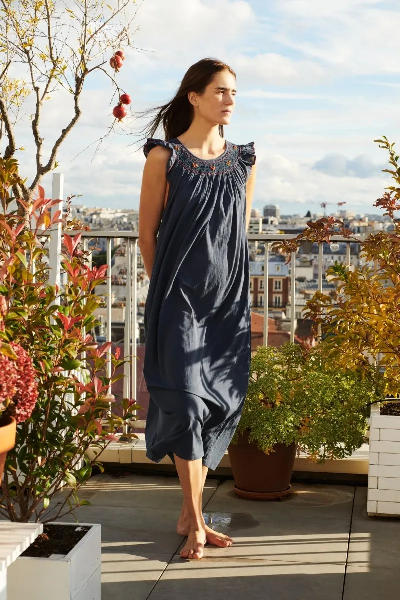 Mona Night Dress in Navy