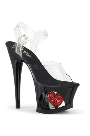 MOON-708HRS Platform Sandals | Black Vinyl