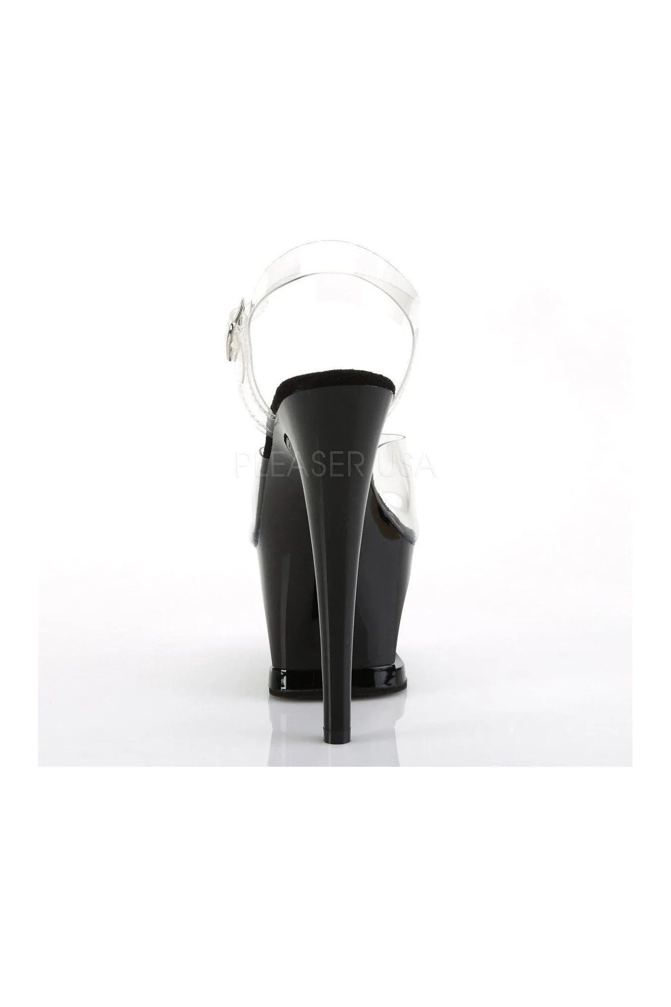 MOON-708HRS Platform Sandals | Black Vinyl
