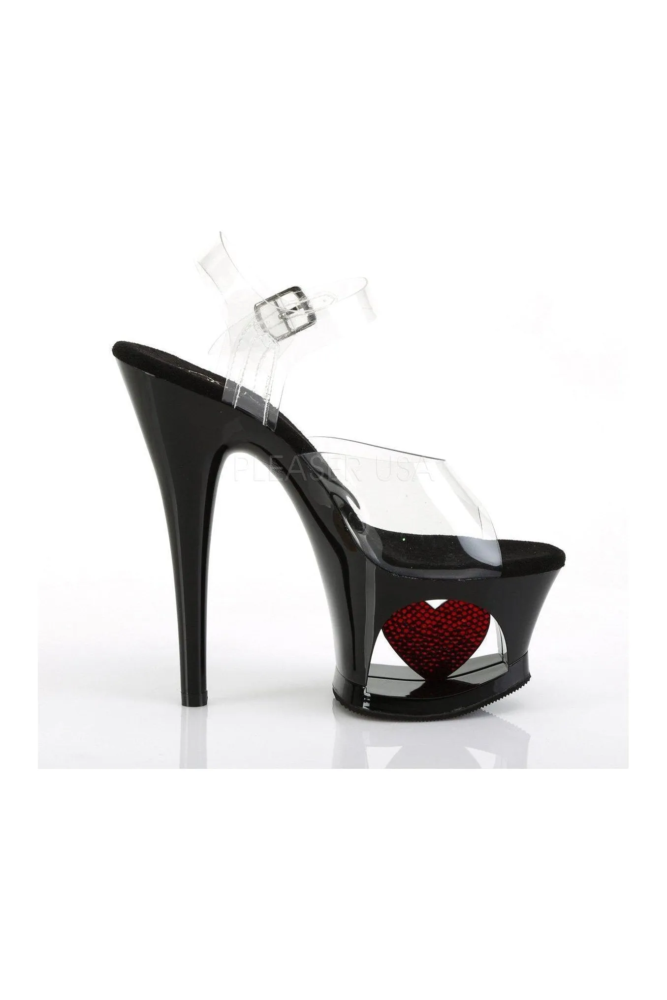 MOON-708HRS Platform Sandals | Black Vinyl