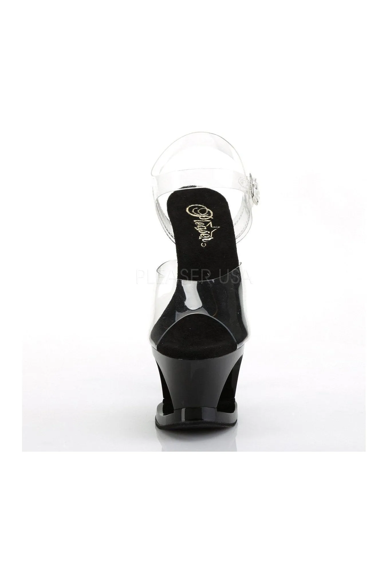 MOON-708HRS Platform Sandals | Black Vinyl