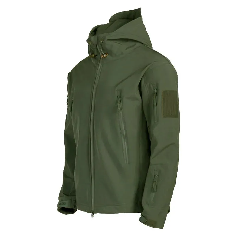 Motorcycle Shark Skin Soft Shell Jackets Men Tactical Windproof Waterproof jacket men Combat Jackets Mens Hooded Bomber Coats