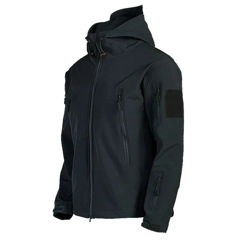 Motorcycle Shark Skin Soft Shell Jackets Men Tactical Windproof Waterproof jacket men Combat Jackets Mens Hooded Bomber Coats