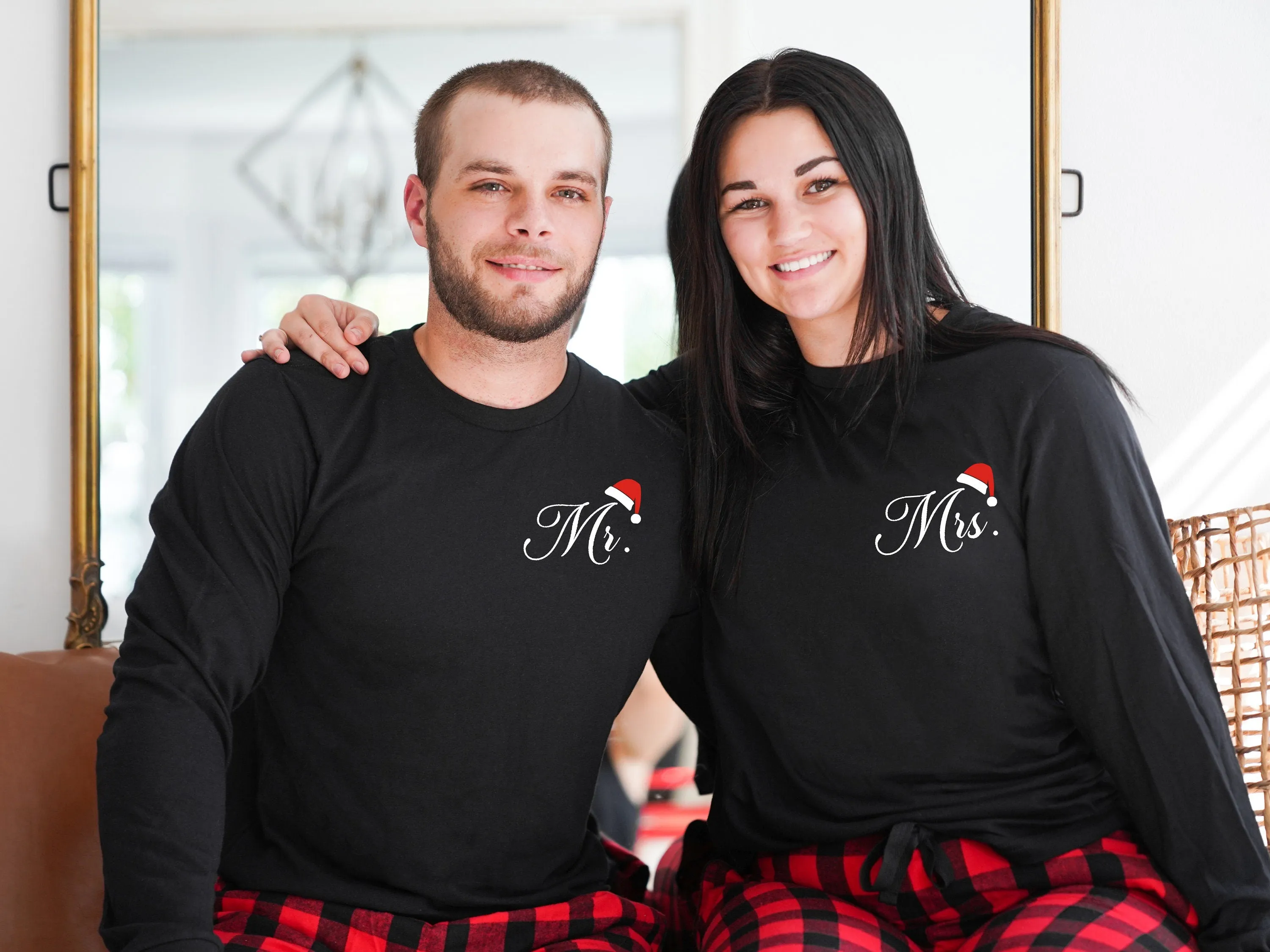 Mr and Mrs Holiday Couple Christmas Pajamas
