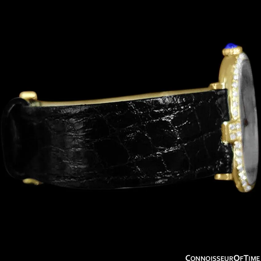 Must De Cartier Vendome Mens Midsize Unisex Vermeil Watch - 18K Gold Over Sterling Silver & Diamonds