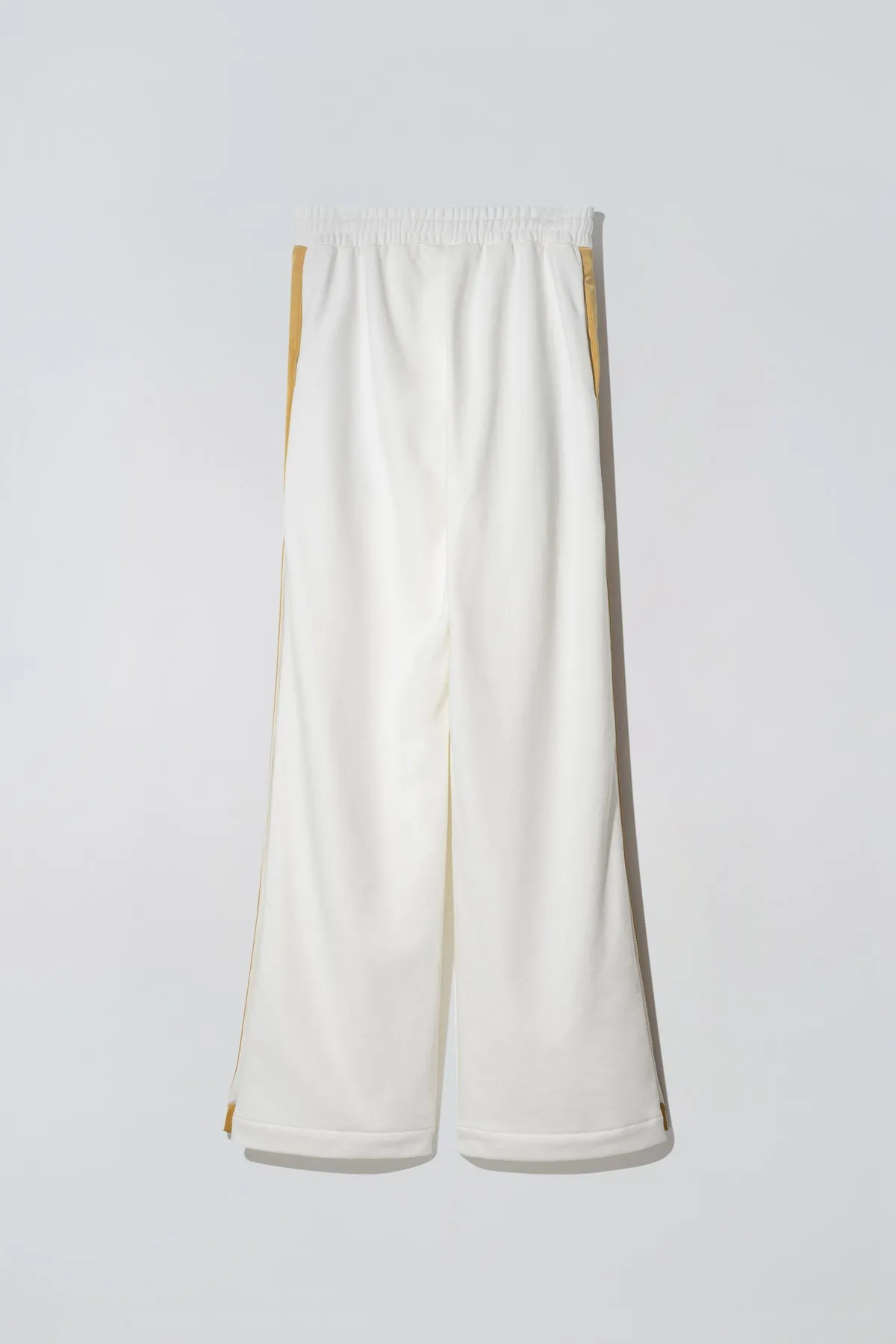 Mustard Yellow Stripe PJ Sweatpants White