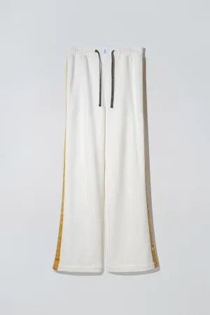Mustard Yellow Stripe PJ Sweatpants White